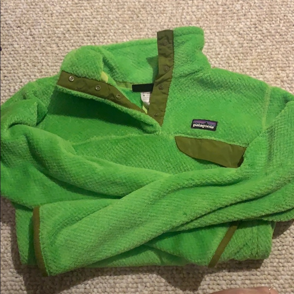 Patagonia Green 3/4 Button Pullover Fleece